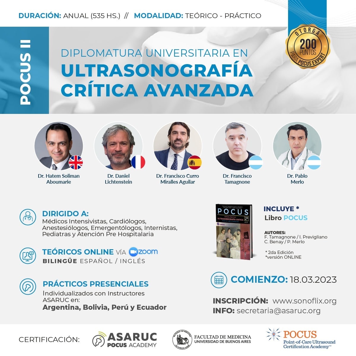 POCUS II - Ultrasonografía Crítica Avanzada 2023